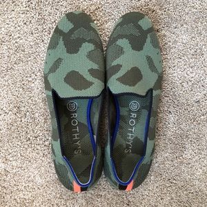 Rothys Olive Camo Loafers